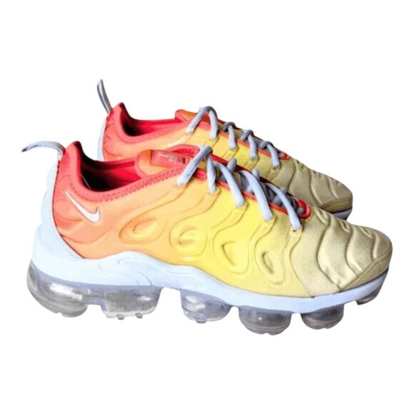 NIKE Air VaporMax Plus 'Opti Yellow Laser Crimson' Running Shoes Size 7.5 - Picture 2 of 9